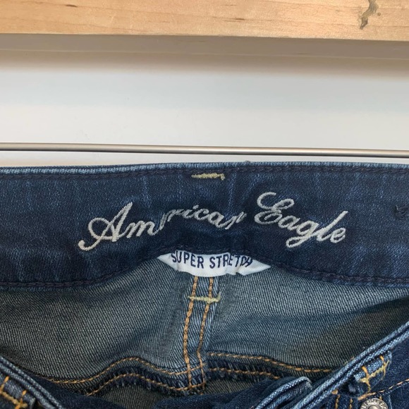 American Eagle Super Stretch Womens Skinny Jeans Size 2 Short Blue Denim Cotton - Picture 4 of 15